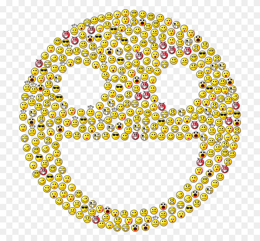 716x720 Descargar Png Emojis Esas Imágenes Divertidas La Mayoría De Nosotros Usamos Todos Los Días Sonrisa Fractal, Texto, Patrón, Alfabeto Hd Png