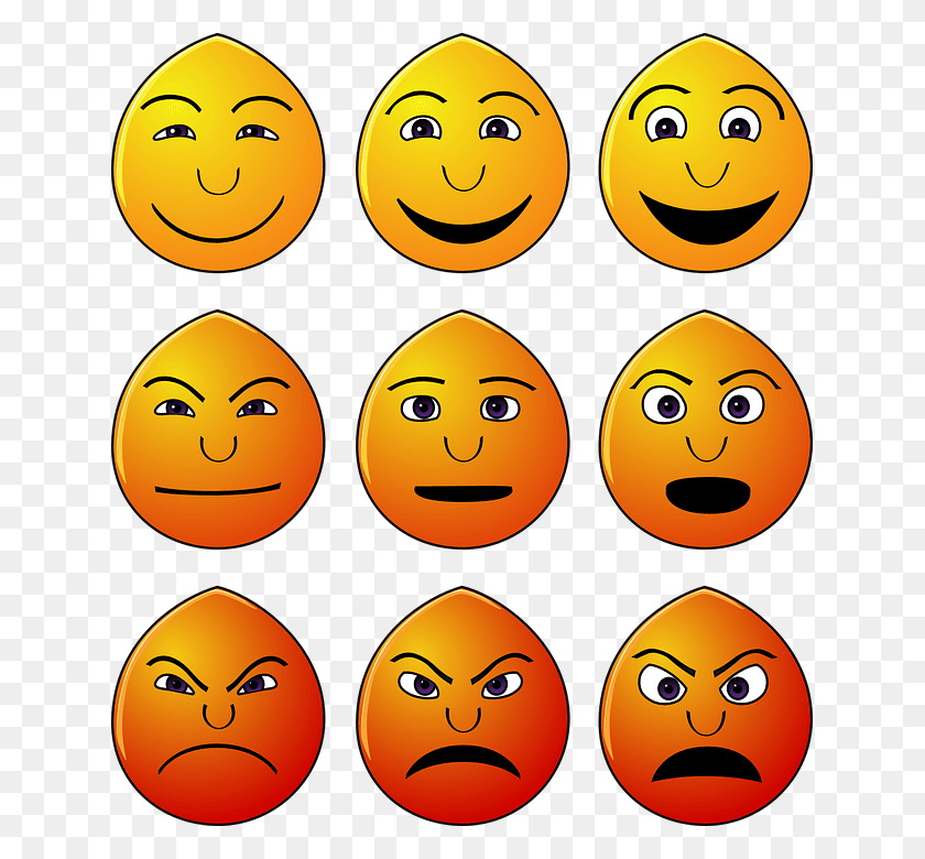 637x720 Emoticons Emotions Smilies Faces Yellow Happy Recognizing Emotions, Halloween, Pumpkin, Vegetable HD PNG Download