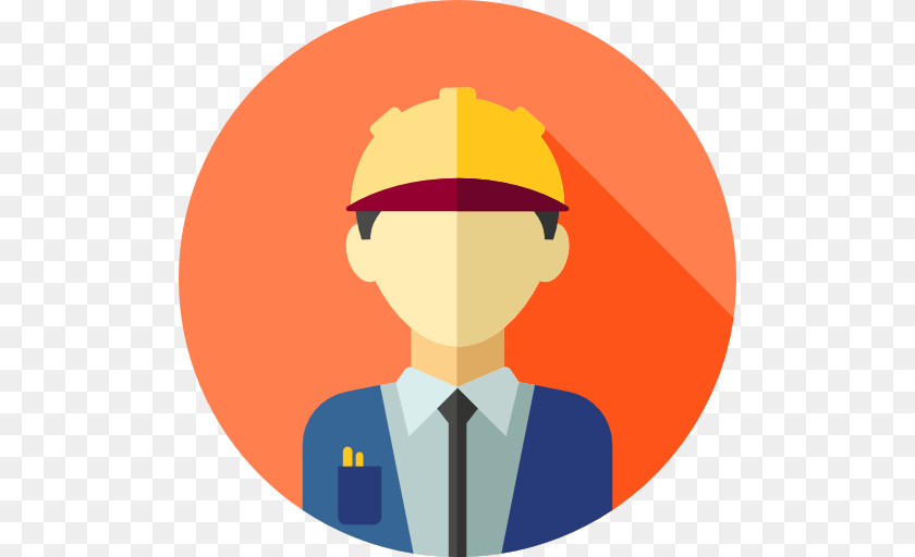 512x512 Employee Avatar With Background Arts, Helmet, Clothing, Hardhat, Accessories Transparent PNG
