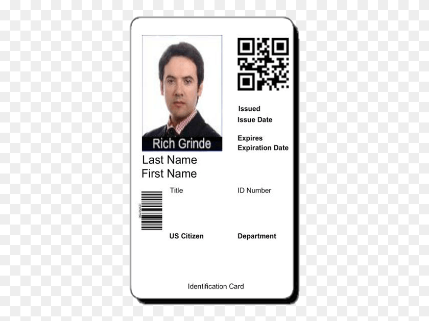 336x569 Employee Id Id Card Sample, Text, Person, Human HD PNG Download
