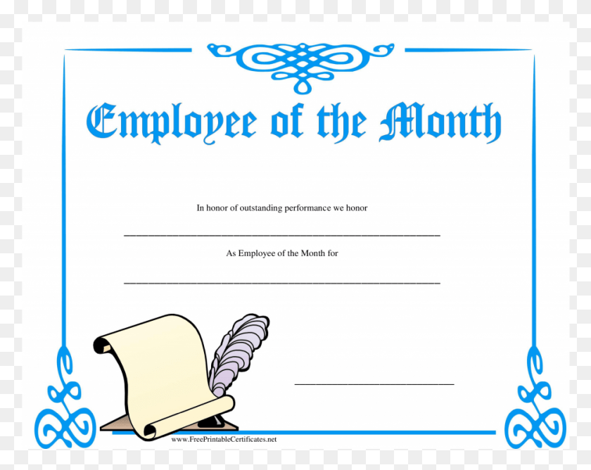 933x728 Employee Of The Month Certificate Template Free Templates Certificate Of Excellence Templates Free, Text, Diploma, Document HD PNG Download