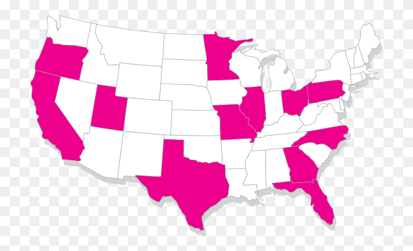 717x451 Empower Me Pink Tour Самые Густонаселенные Штаты, Карта, Диаграмма, Атлас Hd Png Скачать