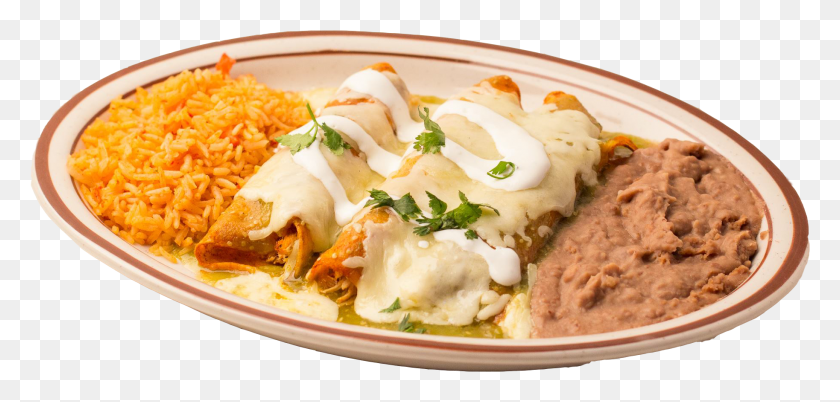 1827x802 Enchilada Image Rice And Beans, Dish, Meal, Food HD PNG Download