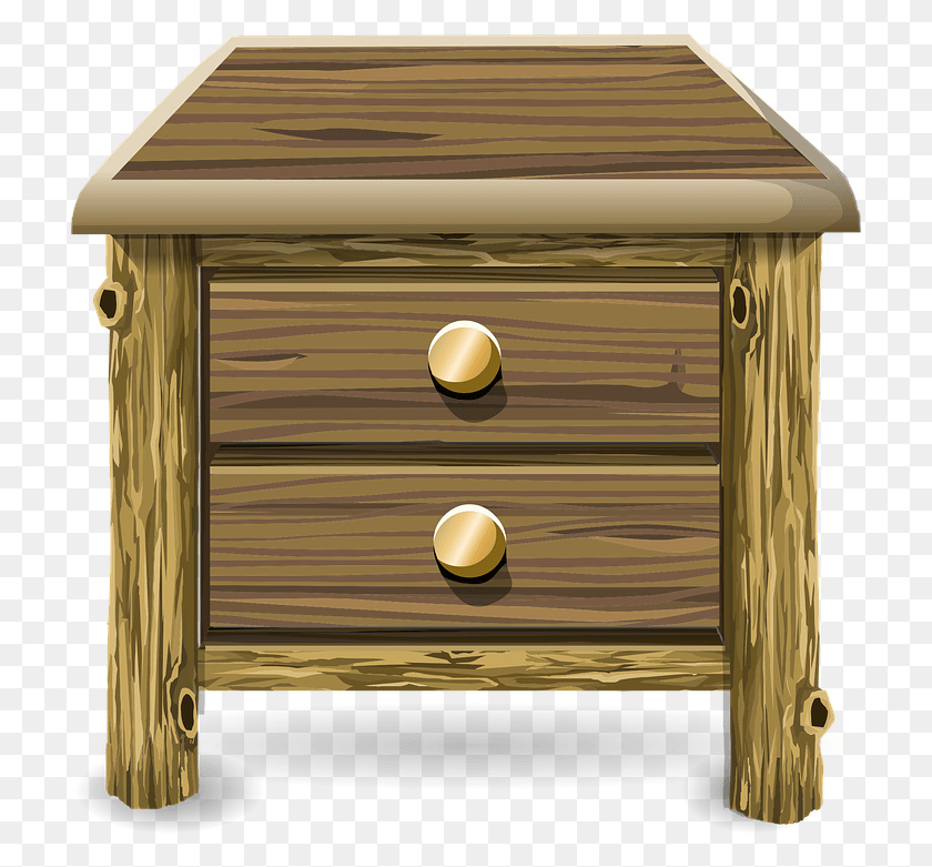 718x721 End Table Night Table Drawers Chest Storage Nightstand Clipart Transparent Background, Furniture, Drawer, Cabinet HD PNG Download
