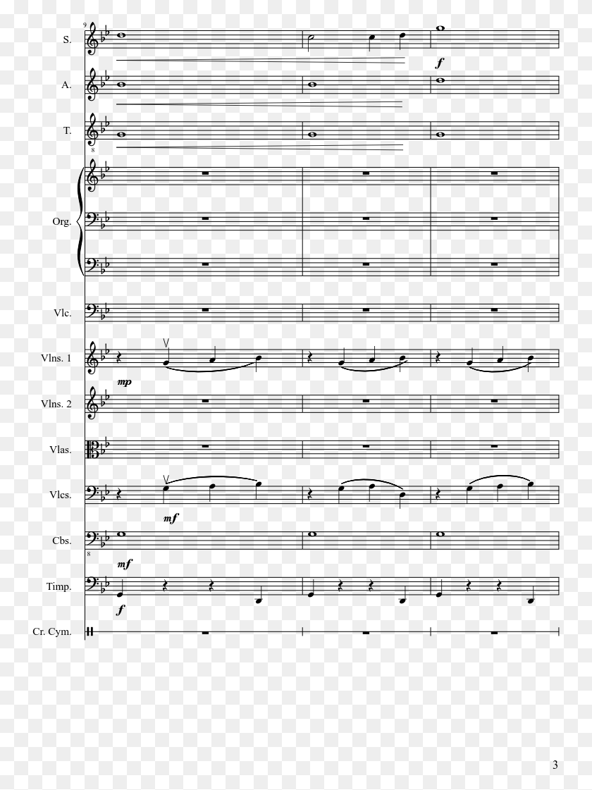 749x1061 Ending Sheet Music Composed By Mikkotarmia Kung Fu Fighting Flute Sheet Music, Gray, World Of Warcraft HD PNG Download