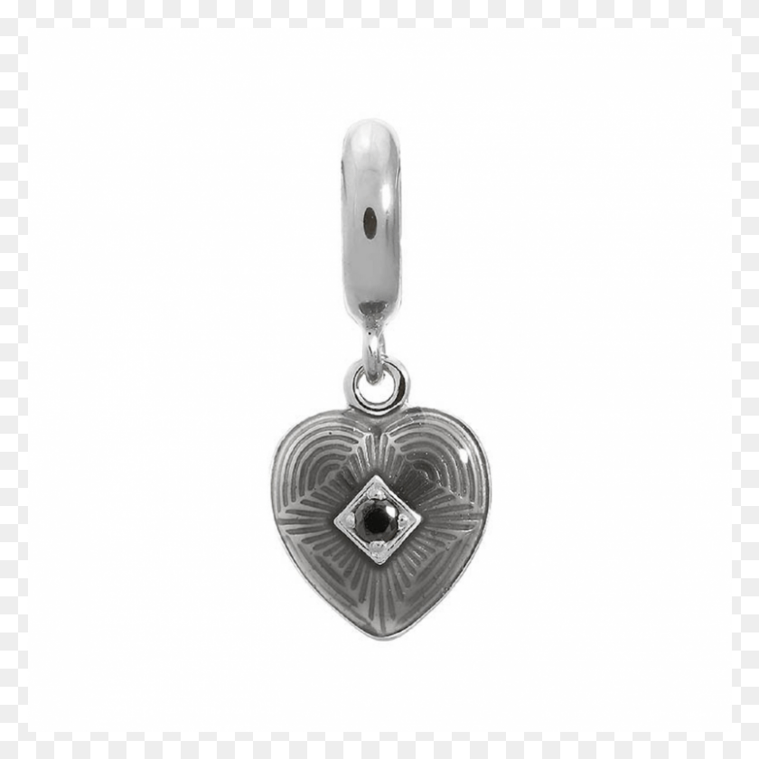 801x801 Endless Sterling Silver Jlo 39big Heart39 Black Cz Drop Locket, Pendant, Jewelry, Accessories HD PNG Download