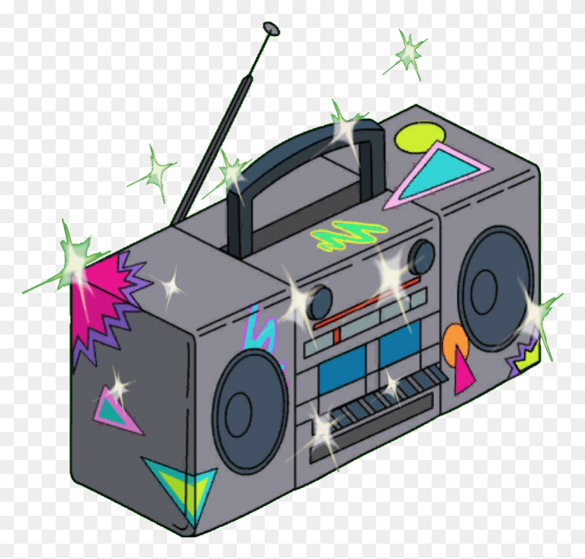 781x743 Endless Summer Boom Box Sparkles Cartoon Boombox, Vehicle, Transportation, Electronics HD PNG Download