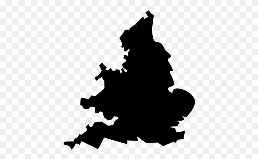 431x457 England Black Cartoon Map Only England And Wales Religion Great Britain Map, Gray, World Of Warcraft HD PNG Download
