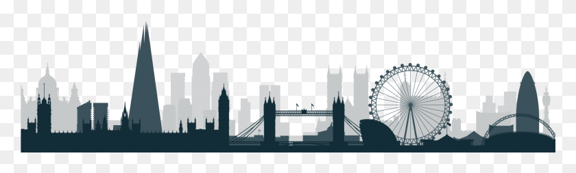 2001x497 England City London City Skyline Silhouette, Building, Architecture, Spire HD PNG Download