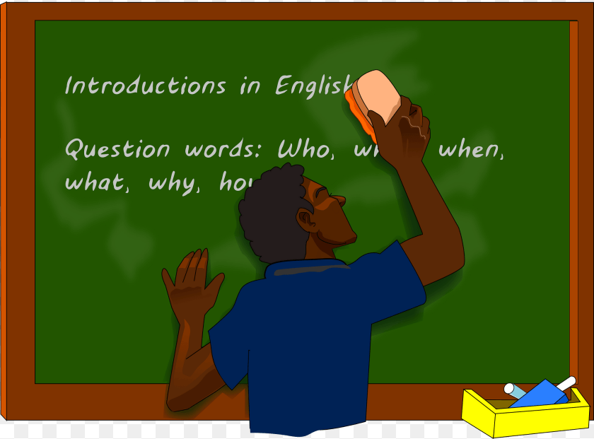 English As A Second Language Chalkboard Clipart, Person, Blackboard, Face, Head Transparent PNG