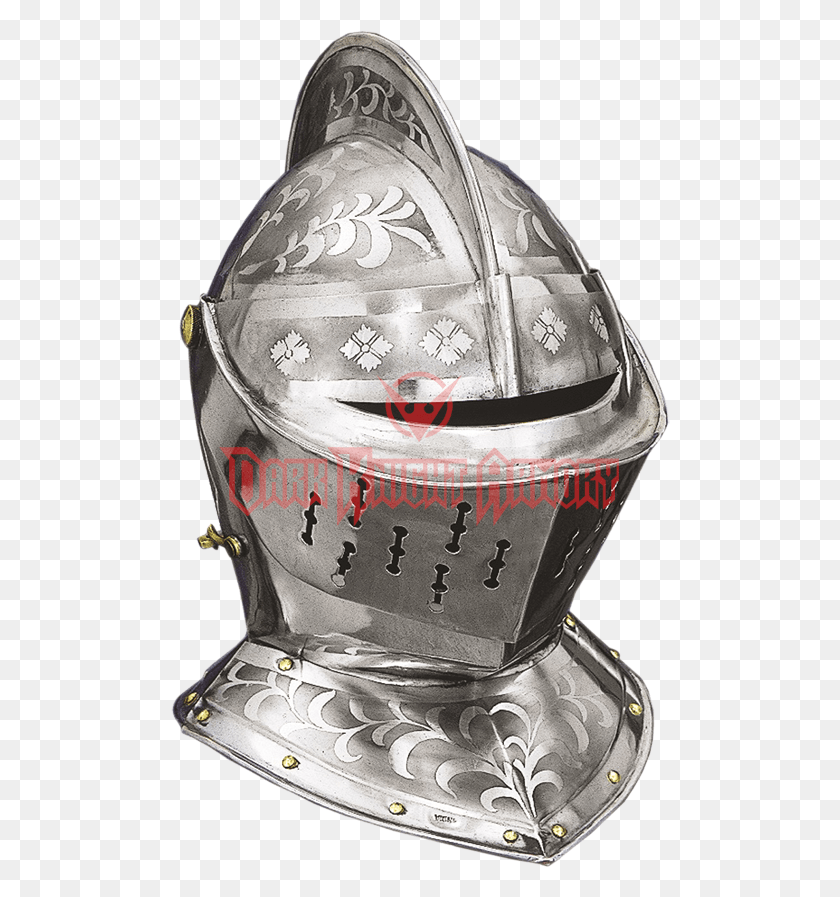 500x837 Европейский Закрытый Шлем С Гравировкой Европейский Средневековый Шлем, Одежда, Одежда, Защитный Шлем Png Скачать