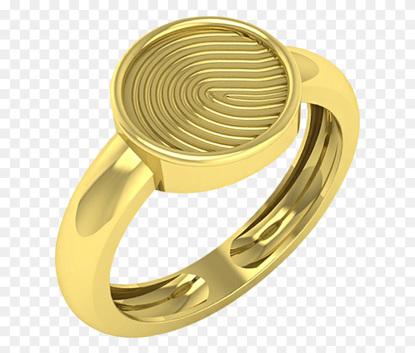 621x654 Engraved Fingerprint Ring Engagement Ring, Gold, Accessories, Accessory Descargar Hd Png