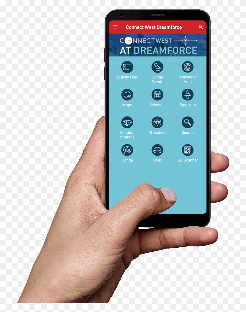 729x1007 Повысьте Свой Опыт Работы С Dreamforce С Помощью Conga Connect Lg, Человек, Человек, Мобильный Телефон Hd Png Скачать