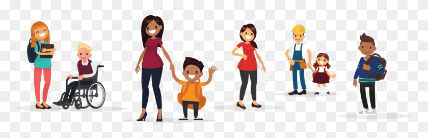 1327x361 Enhanced District Reporting Happy People Animation, Person, Human, Clothing HD PNG Download