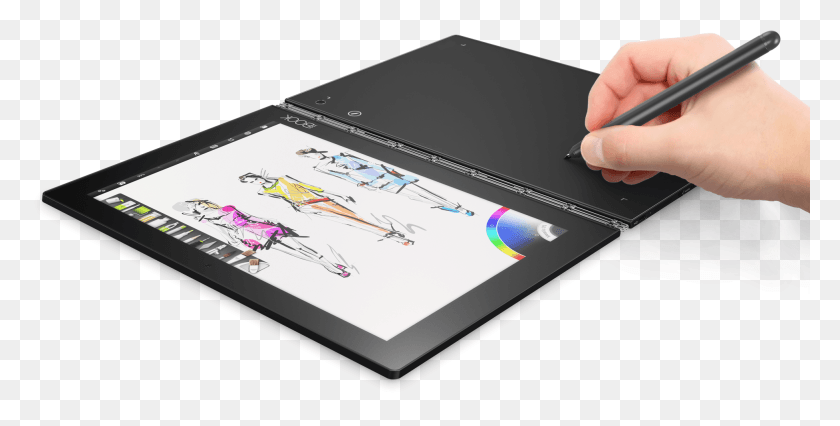 1953x918 Enlarge Lenovo Yoga Book Android, Person, Human, Computer HD PNG Download