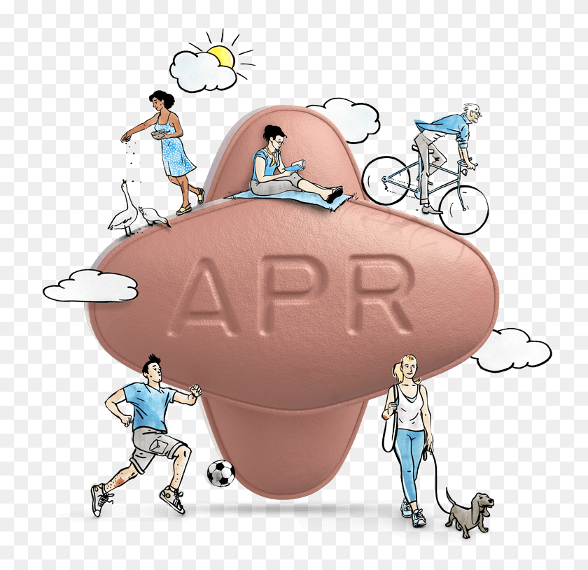 739x755 Enlarged Image Of 2 Otezla 30mg Tablets Surrounded Cartoon, Person, Human, Bicycle HD PNG Download