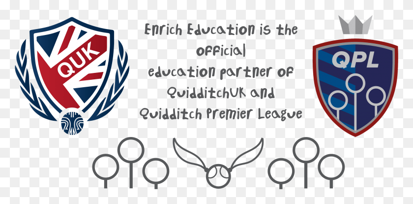 2639x1200 Descargar Png Enrich Education Es El Socio Oficial De Educación Quidditch Reino Unido, Texto, Alfabeto, Face Hd Png