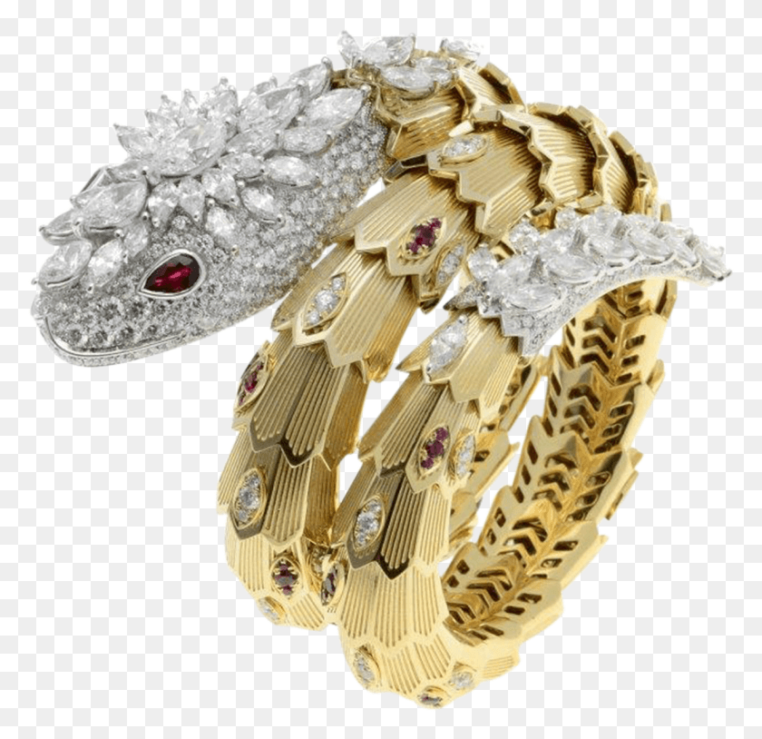 1223x1183 Enroscada En La Con Seductor Esplendor La Pulsera Bulgari Serpenti High Jewelry, Reptile, Animal, Gold Hd Png