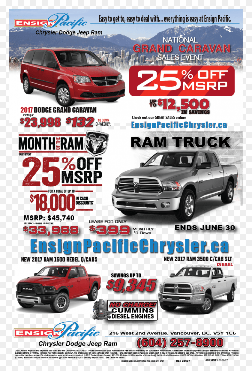810x1223 Ensign Pacific Chrysler June 1 8 Sport Utility Vehicle, Flyer, Poster, Paper HD PNG Download
