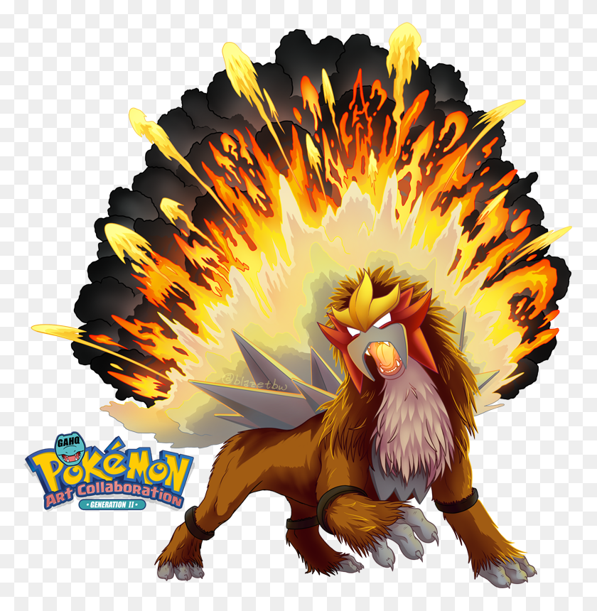 773x800 Entei Used Eruption And Sacred Fire In The Game Illustration, Person, Human, Crowd HD PNG Download