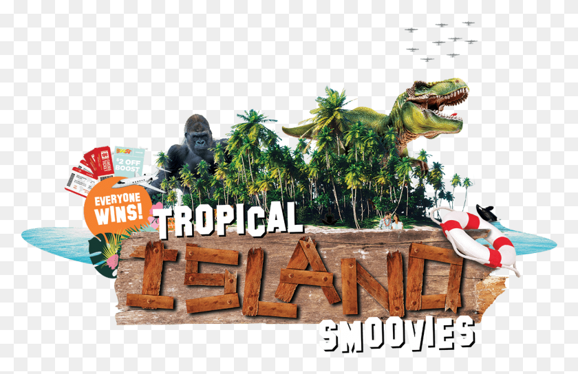 1234x766 Descargar Png Entra Ahora Boost Juice Win Tropical Island, Animal, Dinosaurio, Reptil Hd Png
