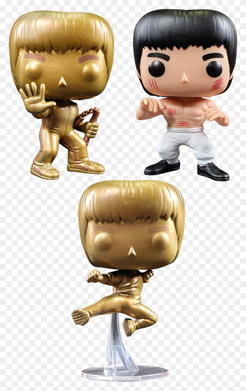 1102x1800 Enter The Dragon Amp Game Of Death Funko Pop Vinyl Bundle Funko Bruce Lee Gold, Figurine, Person, Human HD PNG Download