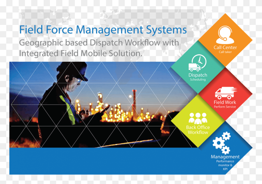 1024x698 Enterprise Dispatch And Field Force Management System Field Force Management System, Advertisement, Poster, Person HD PNG Download