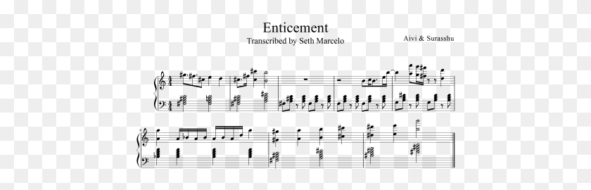 455x210 Enticement Sheet Music Enticement Steven Universe Piano, Gray, World Of Warcraft HD PNG Download