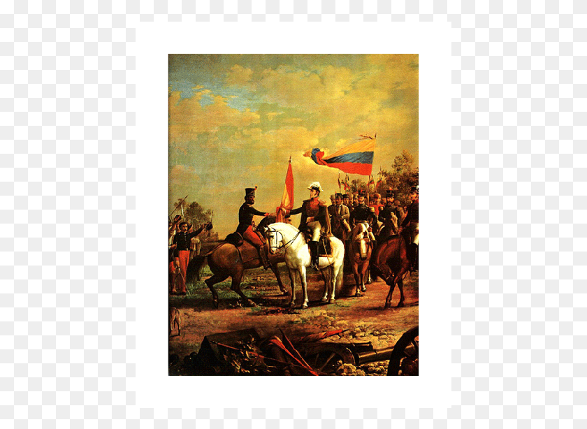 453x554 Entrega De La Bandera Al Batallon Sin Nombre Battle Of Carabobo, Person, Human, Horse Hd Png