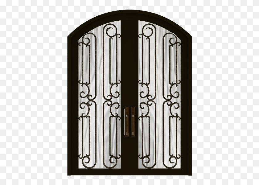406x540 Entry Modern Design Arch Top Wrought Iron Door Gate, French Door HD PNG Download