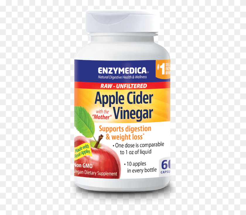 379x676 Enzymedica Apple Cider Vinegar, Plant, Food, Fruit HD PNG Download