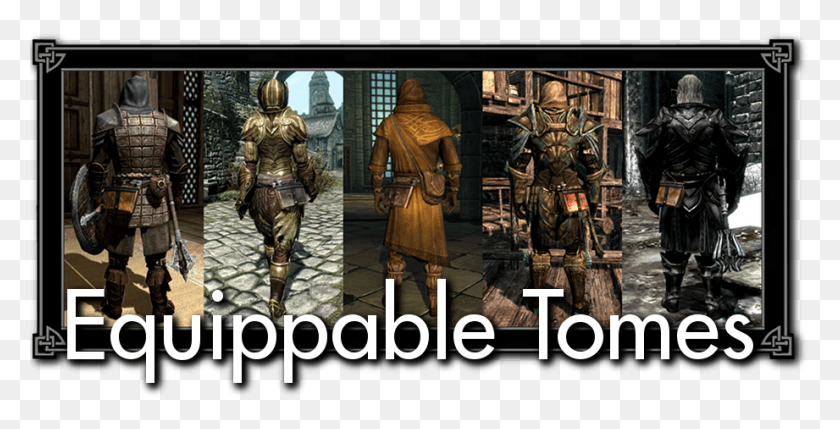 921x436 Equippable Tomes Is A Mod That Adds Books That Can Skyrim Wearable Tomes, Person, Human, Poster HD PNG Download