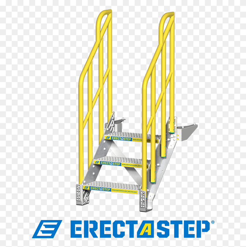 626x783 Erectastep Escalera De Metal De 3 Pasos Con Estampado Antideslizante Erectastep, Máquina, Barricada, Valla Hd Png