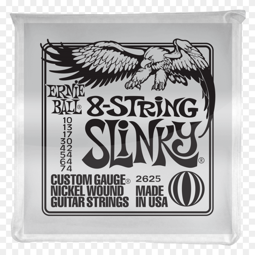 891x892 Ernie Ball Slinky 8 String Nickel Wound Electric Guitar Ernie Ball 8 String Slinky, Poster, Advertisement, Flyer HD PNG Download
