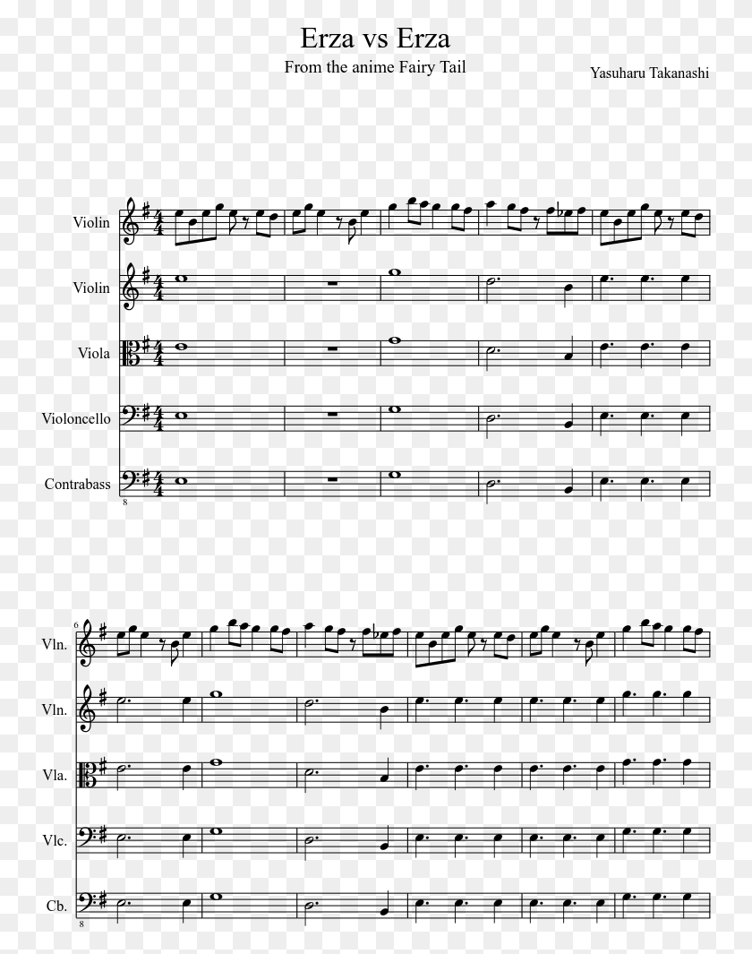 749x1005 Erza Vs Erza Dancing And The Dreaming Flute Sheet Music, Gray, World Of Warcraft HD PNG Download