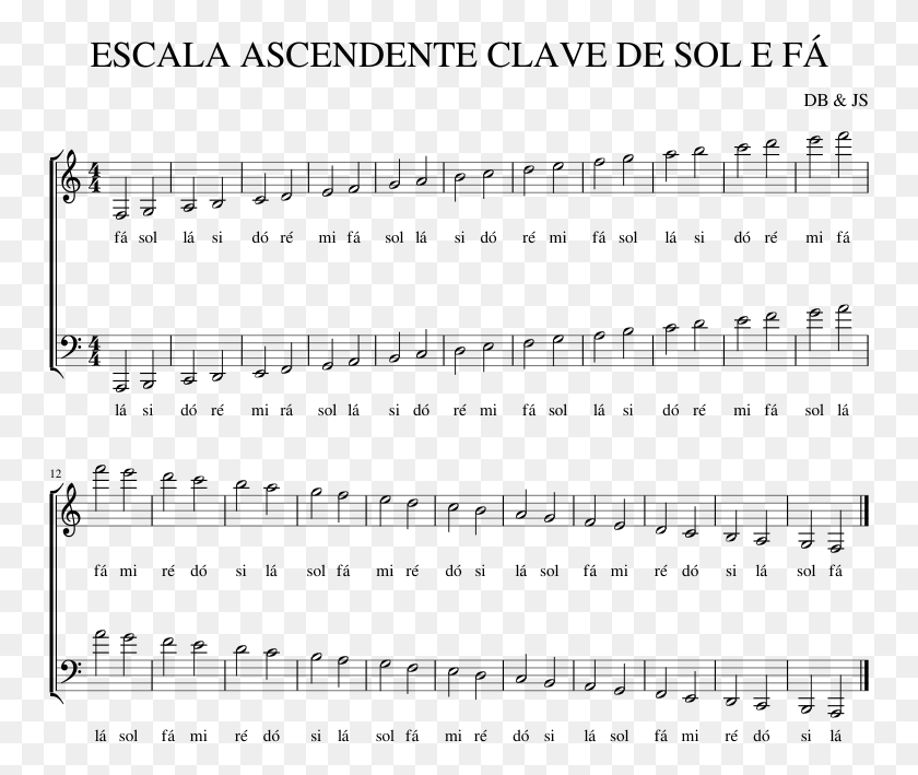 751x649 Escala Ascendente Clave De Sol E F Piano Tutorial Sheet Music, Gray, World Of Warcraft HD PNG Download
