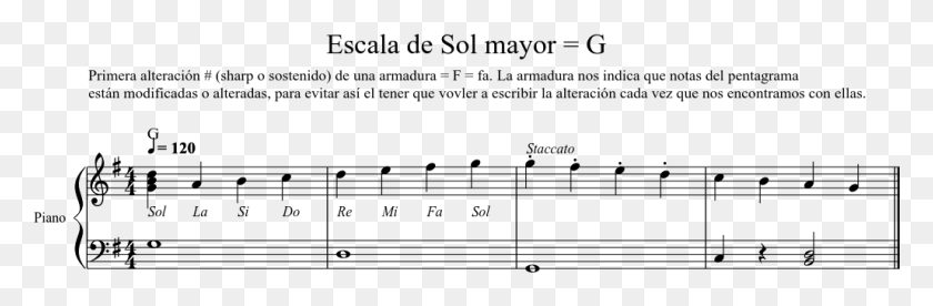 1028x285 Escala De Sol Mayor G Sheet Music 1 Of 1 Pages Sheet Music, Gray, World Of Warcraft HD PNG Download