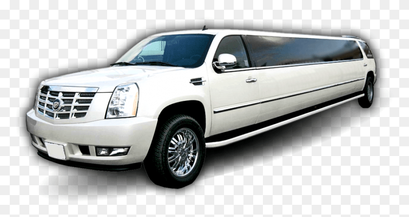 876x433 Escalade Pearl White, Limo, Car, Vehicle HD PNG Download
