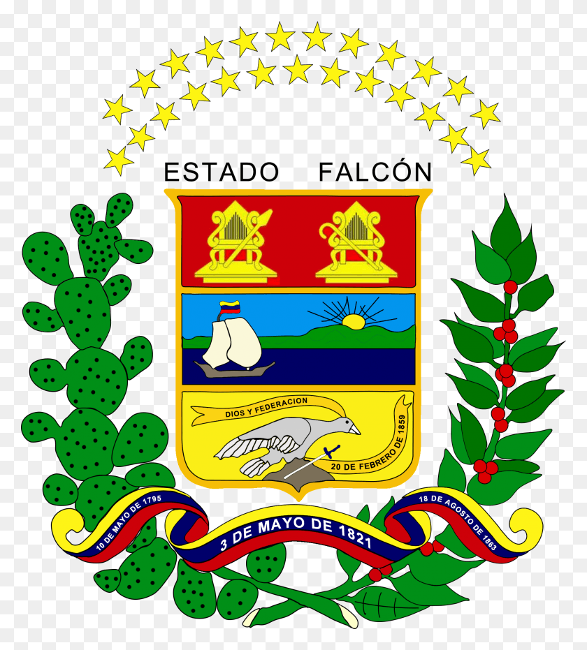 1875x2095 Escudo De Armas De Falcn Escudo De Armas Coro Venezuela, Texto, Etiqueta, Gráficos Hd Png