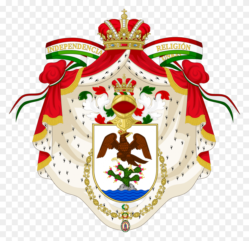 2000x1933 Escudo De Armas De S Mexican Empire Coat Of Arms, Ornament, Plant, Pattern HD PNG Download