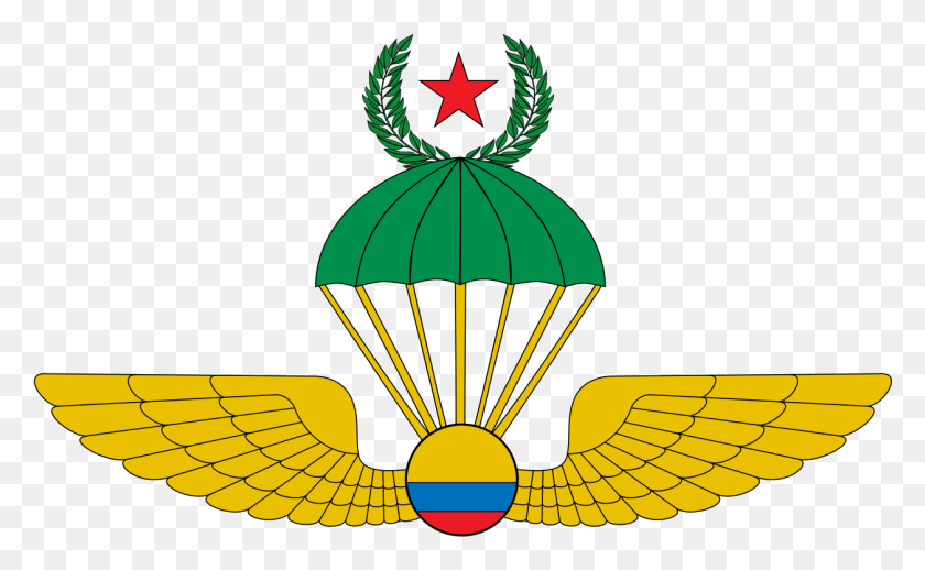 1255x737 Escudo De Paracaidismo Militar Colombia, Symbol, Parachute, Animal HD PNG Download