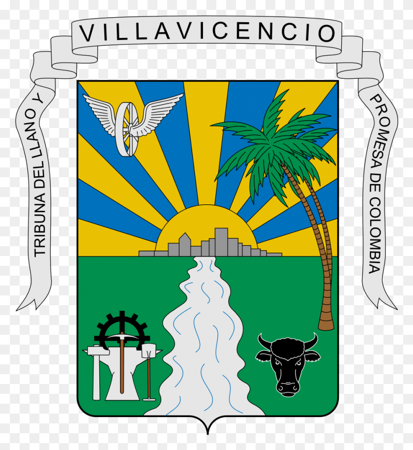 929x1018 Escudo De Villavicencio Para Colorear, Графика, Плакат Hd Png Скачать