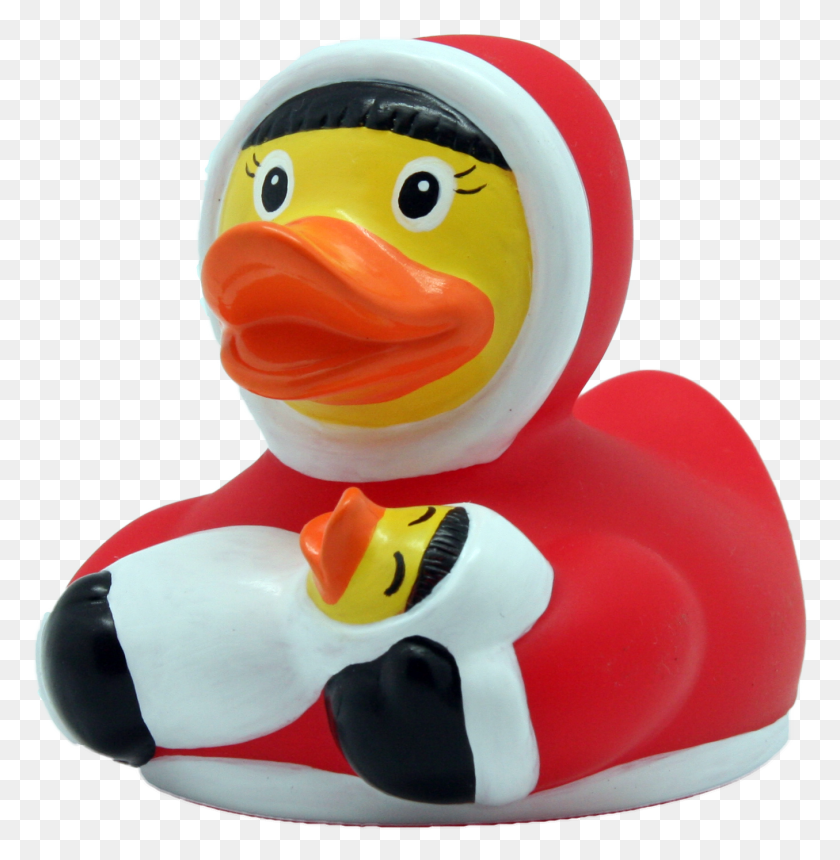 1355x1391 Eskimo With Baby Duck Rubber Duck, Figurine, Inflatable, Snowman HD PNG Download