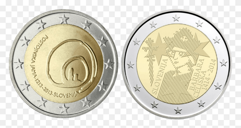 991x493 Eslovenia Moneda 2 Euros Eslovenia, Moneda, Dinero, Torre Del Reloj Hd Png