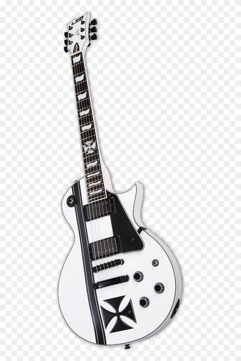 459x1196 Esp Signature Series Ltd Iron Cross Snow White Electric Electric Guitar, Guitar, Leisure Activities, Musical Instrument HD PNG Download