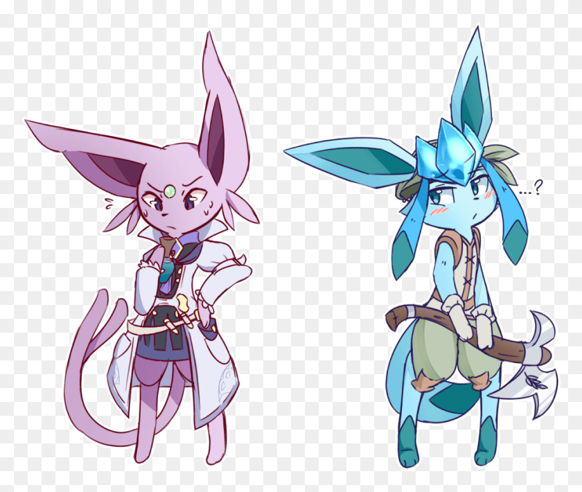 929x775 Descargar Png Espeon Amp Glaceon Commission For Srash And Sonata A Cartoon, Graphics, Pattern Hd Png