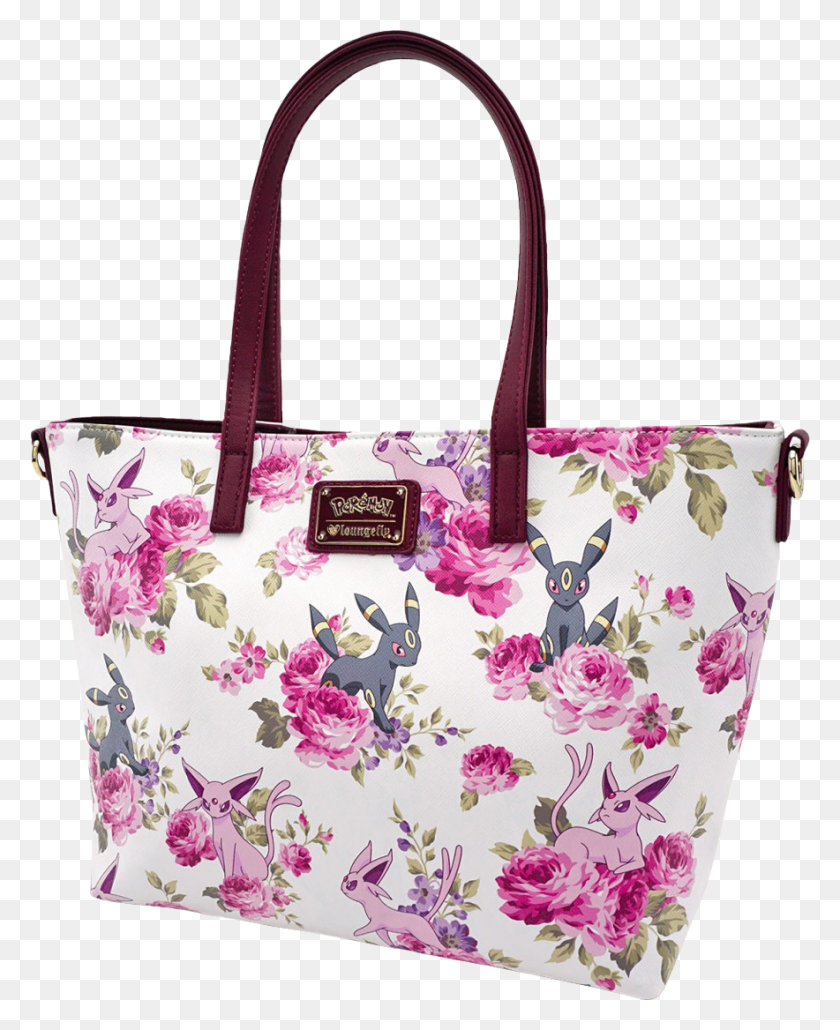 884x1100 Espeon Amp Umbreon Floral Print 14 Faux Leather Tote Loungefly X Pokmon Espeon Umbreon Floral Print Tote, Handbag, Bag, Accessories HD PNG Download