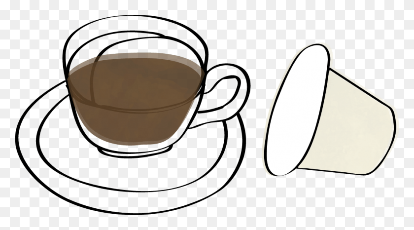 1067x556 Espresso Pods Line Art, Coffee Cup, Cup, Pottery HD PNG Download