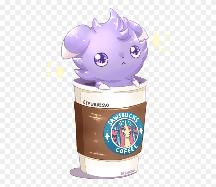 487x670 Descargar Png Espurresso Coffe Rerukon Pokémon Sol Y Luna Pikachu Lindo Espurr, Dulces, Alimentos, Confitería Hd Png