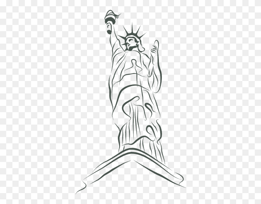 358x595 Est Tua Vinis Decorativos Papel De Parede Estatua De La Libertad Dibujo, Статуя, Скульптура Hd Png Скачать